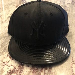 All black new era NY Yankees hat